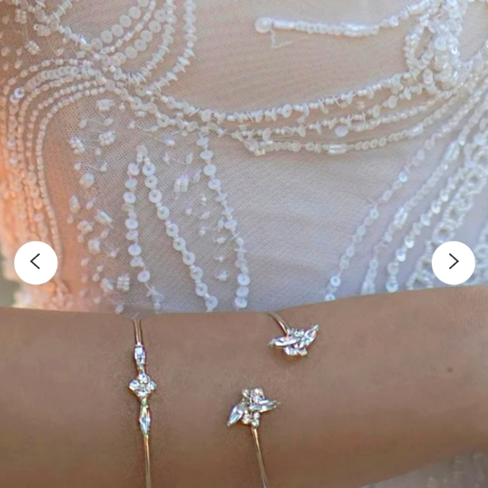 Adjustable silver Swarovski crystal upper arm cuff